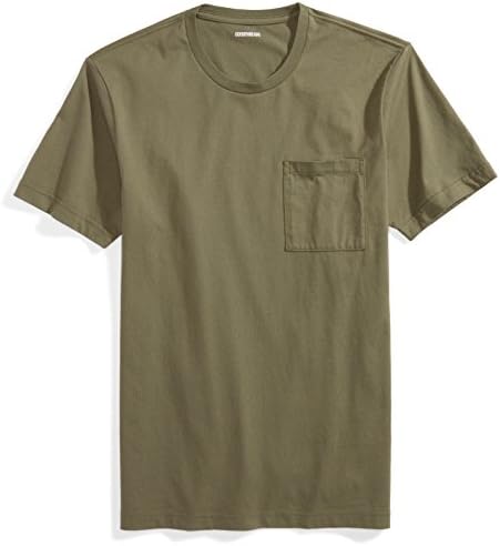 Men's Slim-Fit Short-Sleeve Cotton Crewneck T-Shirt with Pocket