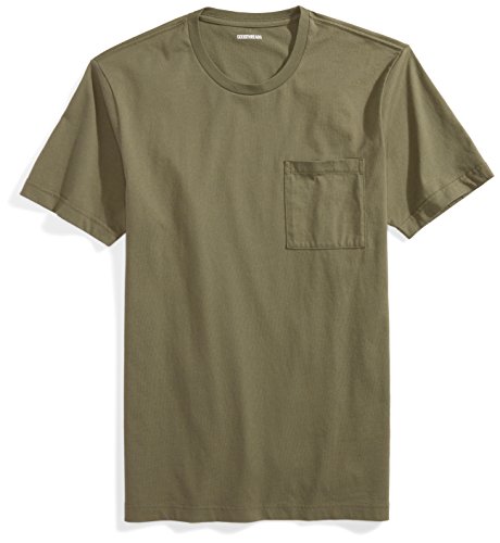 Men's Slim-Fit Short-Sleeve Cotton Crewneck T-Shirt with Pocket