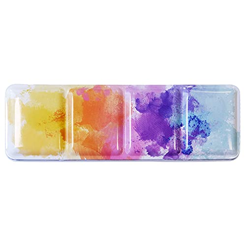 MEEDEN Empty Watercolor Tin Box Palette Paint Case, Medium Colorful Tin