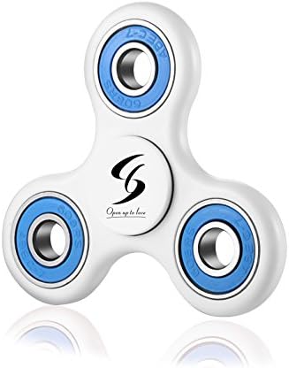 Fidget Spinner Ultra Fast Hand Spinner Fidget Toy Tri-Spinner Fidget for Adults and Kids(White And Blue)