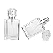Enslz Square Flint Perfume Atomizer Refillable Glass Empty Spray Applicator Clear Bottle With Cap for Travel 30ml