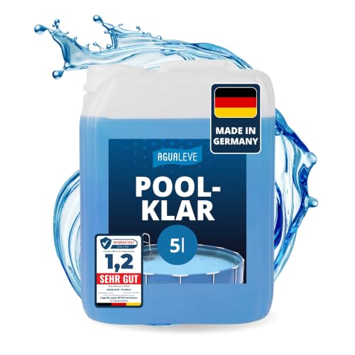 AGUALEVE® Poolklar 5l *NEU* | Kristallklar 2.0 Formel für perfektes Poolwasser | Pools, Whirlpools, Planschbecken | Markenqualität Made in Germany | f