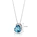 Tilted Heart Shape 4.00 carats Sterling Silver Rhodium Finish London Blue Topaz Pendant