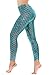 Diamond keep it Women's Mermaid Fish Scale Printing Full Length Leggings (Medium, Baby Blue)
