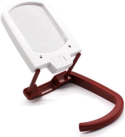 LED Hands Free illuminated Magnifying Glass with Stand and Light - 3X Lens Folding Lighted Magnifier for Reading, Inspection, Repair, Hobby and Craft - Innovative 5-in-1 Design