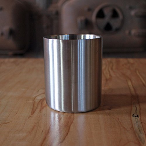 Stainless Whiskey Old Fashioned Glass - Double Walled - 10oz Lowball by Lancaster Steel - Thumbnail 2
