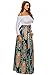 Annflat Women's African Floral Print Maxi Skirts A Line Long Skirts With Pocket Large Multi1