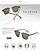 LUENX Men Semi Rimless Polarized Sunglasses Grey Green Lens Tortoise Retro Frame 51MM