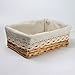 Wicker Woven Basket with White Lining for Cosmetics,Empty Gift Basket for Nuts Candy Bread,Liner removable