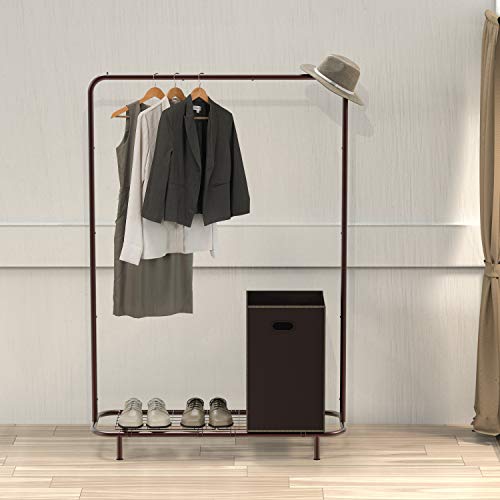 Simple Houseware Industrial Pipe Clothing Garment Rack with Bottom