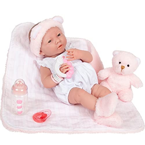 JC Toys La Newborn AllVinylAnatomically Correct Real Girl 15" Baby