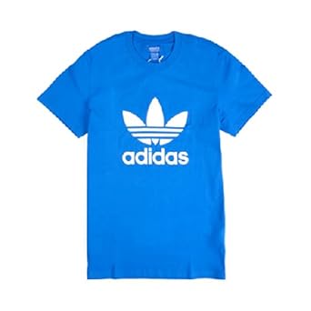 Amazon Adidas Originals Trefoil ロゴ Tシャツ 青 X 白 並行輸入品