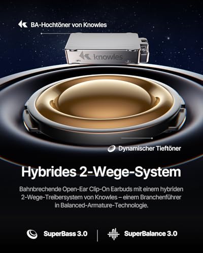 Baseus Inspire XC1 Open-Ear Headphones, Sound by Bose, Cloud Comfort Open Earbuds with Dolby Audio | Hi-Res | Hybrid 2-Way Driver Unit | Knowles BA Tweeter, 40 Hours Playtime, IP66, AI Clear Calls