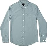 RVCA Men's That'll Do Oxford Long Sleeve Woven Shirt, Arona Blue, Large