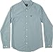 RVCA Men's Thatll Do Oxford Long Sleeve Woven Shirt, Arona Blue, Large