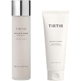 TIRTIR Milk Skin Rice Toner 5.07 fl.oz. + MILK PACK CLEANSER 5.07 fl.oz | Moisture Cleansing, Deep Moisturizing, Hydrating and Refreshing for face, Niacinamide, Ceramide