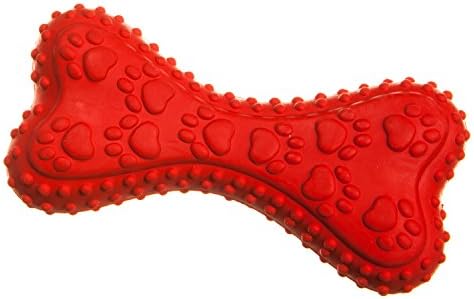 Tyker - Makalu - Dog Chew Toy - Durable Rubber Bone, Red