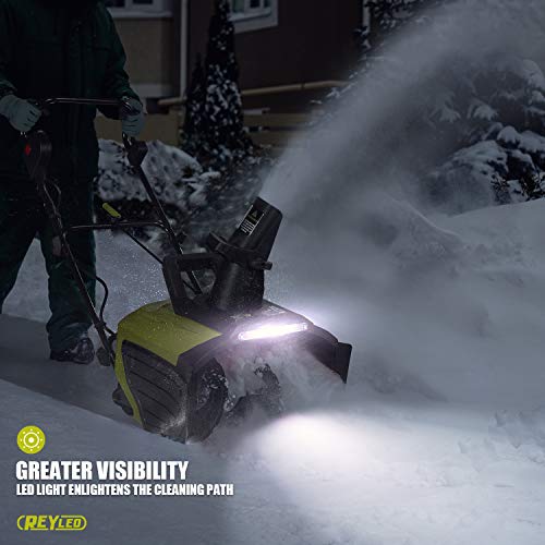 Electric Snow Blower, 20Inch 15Amp Corded Snow Blower, LED Lights