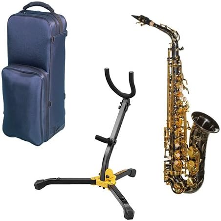 Virtuoso Series Professional Black Nickel Alto Saxophone Deluxe w/Hercules Sax Stand with Bag