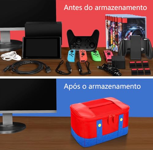 Case para Nintendo Switch Oled, Bolsa para Armazenamento de Console de Jogos, Case para Nintendo Switch Lite, Bolsa Maleta Case Transporte