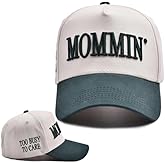 Mommin Baseball Cap for Women Men Vintage Embroidered Mom Trucker Hat Adjustable Canvas Vintage Hat for Casual Wear