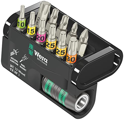 Wera Bit-Check 12 Wood TX, HF 1, 12PC - 05057435001