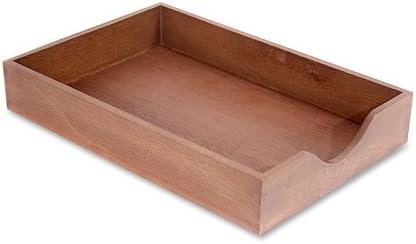 Wholesale CASE of 10 - Carver Walnut Finish Solid Wood Desk Trays-Wood Desk Tray, Legal Size, Walnut