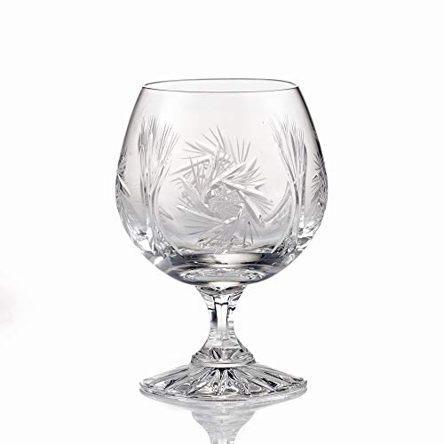 Pinwheel Crystal Brandy Snifter Glasses, 8.5 Ounces, Set of 4