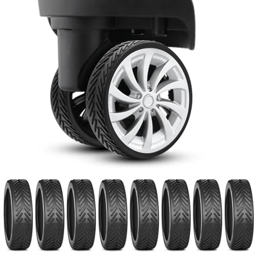 Yotako Luggage Wheel Covers, Luggage Wheel Protector for Suitcase 8Pcs Luggage Compartment Wheel Protector Cover (Black)