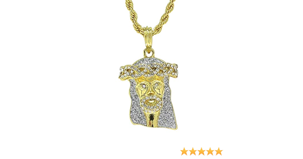 14k Gold Plated Jesus Piece Iced Up Cz 