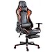 Giantex Gaming Chair Racing Chair High Back Reclining Lumbar Support, Headrest and Footrest Office Swivel Computer Task Desk Gaming Chair (Orange)