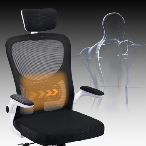 OSLIFE Silla Oficina con Altura Ajustable，con Función de Bloqueo de Inclinación Silla Ergonomica Escritorio，Respaldo Alto, Soporte Lumbar, Reposacabezas Ajustable, con Ruedas Silla Gamer (Negro).