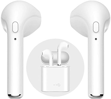 eGeekEU Bluetooth Headphones Wireless Earbuds Stereo In-Ear Headsets Sweatproof True Earphones sports earphones with Built-in Mic and Noise Cancelling fit for Samsung, IOS Android etc– White