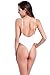 SHEKINI Women's High Cut One Piece Bathing Suit Backless Thong Brazilian Swimsuit (White, Small)