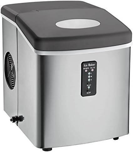 Igloo Ice103 Counter Top Ice Maker With Over-Sized Ice Bucket, Stainless Steel