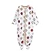 BABE MAPS Baby Boys Girls Organic Cotton Pajamas One Piece Zip Front Sleeper for Newborn