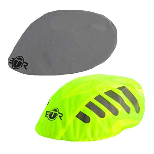 BTR Helmet Covers, Waterproof Bike Helmet Cover. Yellow & Reflective Silver (Pack of 2)