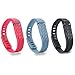 i-smile® 3PCS Replacement Bands with Metal Clasps for Fitbit Flex (3D Edition: Black&Slate&Magenta, Small)