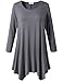 LARACE Lanmo Women Plus Size 3/4 Sleeve Tunic Tops Loose Basic Shirt (3X, Deep Gray)