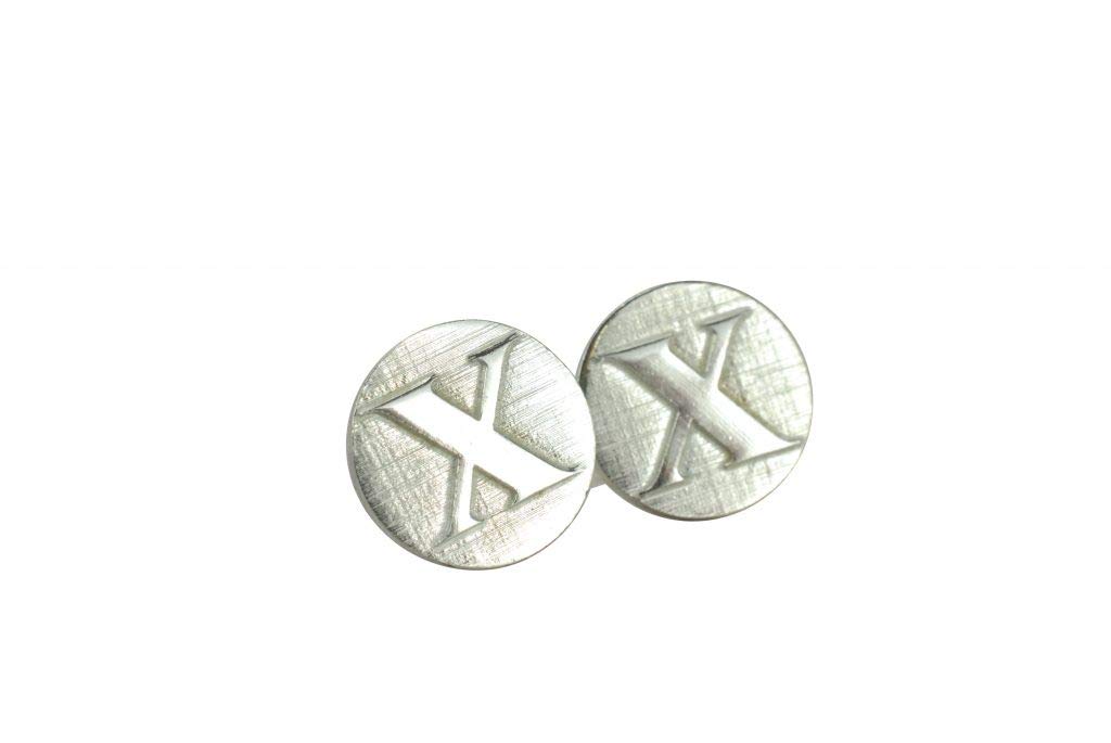 Letter X Cufflinks - Unique UK Made Rustic Design Letter X Cufflinks For Men