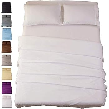 Sonoro Kate Bed Sheet Set Super Soft Microfiber 1800 Thread Count Luxury Egyptian Sheets 16-Inch Deep Pocket Wrinkle and Hypoallergenic-4 Piece(Queen White)