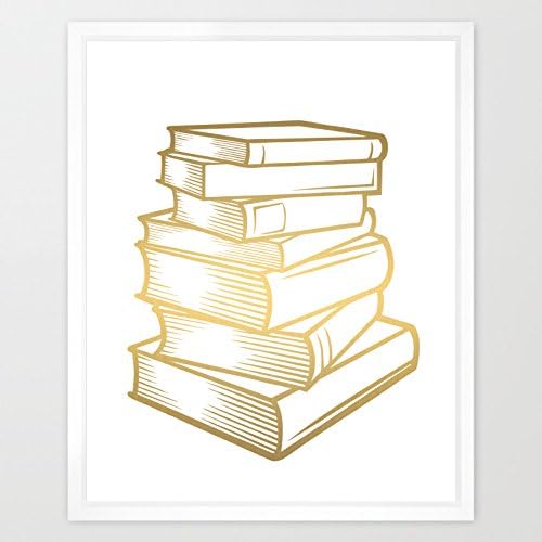Eleville 8X10 Books Real Gold Foil Art Print(Unframed) Wall Art Home Decor Motivational Inspirational Poster Holiday Gifts Office Library decor WG116