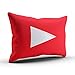 KEIBIKE Personalized Social Media Logo YouTube Rectangle Decorative Lumbar Pillowcases Red Design Zippered Throw Pillow Covers Cases 12x24 Inches One Sided
