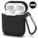 AirPods Case,SATLITOG Protective Silicone Cover Compatible with Apple AirPods 2 and 1(Not for Wireless Charging Case)(Black) primary