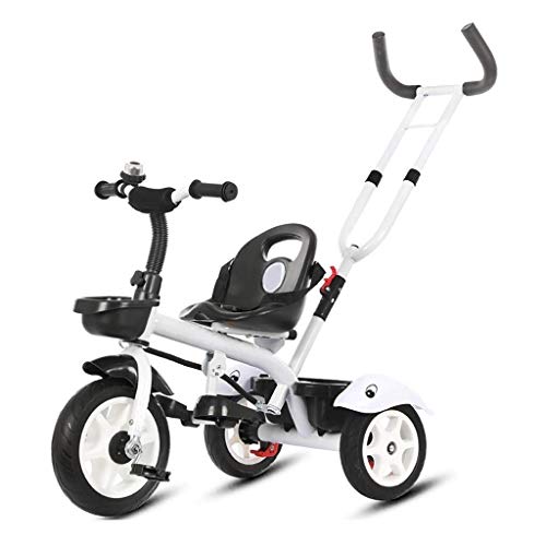 WALJX Children's Tricycle Bicycle 1-6 Years Old Stroller Trolleys Bicycles Children's Balance Bicycles Detachable, Implementable, Rideable, Multi-Function Three-Wheeled Bicycle 2 Colors (Color : White