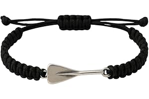 Sportybella Row Oar Charm Bracelet, Rowing Jewelry, Adjustable Rope Oar Charm Bracelet for Men and Women Rowers