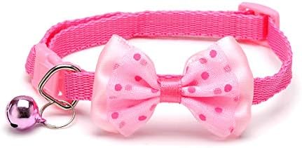 allenker cat Collar with Bow and Bell Pink
