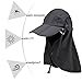 Cido Capllov Unisex Outdoor Sport 360 Degree Quick-drying UV50+ Protection Cap with Removable Sun Shield and Mask Perfect for Fishing Hiking Garden (Dark grey)