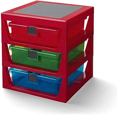 Lego 3 Drawer Storage Rack Red One Size Amazon Co Uk Kitchen Home