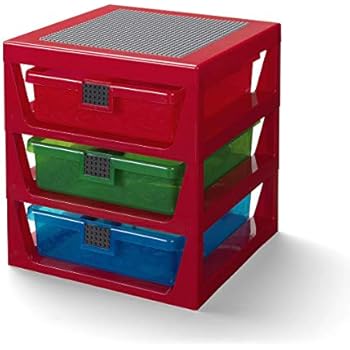 Amazon Com Lego 3 Drawer Storage Rack Red One Size Kitchen Dining
